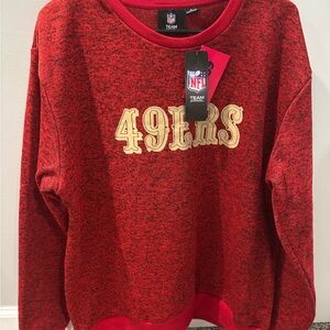 New Mens L FOCO Scarlet San Francisco 49ers Colorblend Pullover Sweatshirt